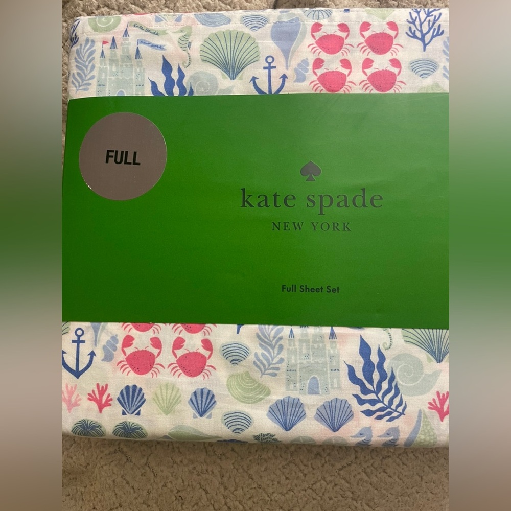 NWT Kate Spade 2025 Beach Themed Full Sized Bed Sheets - Picture 2 of 6